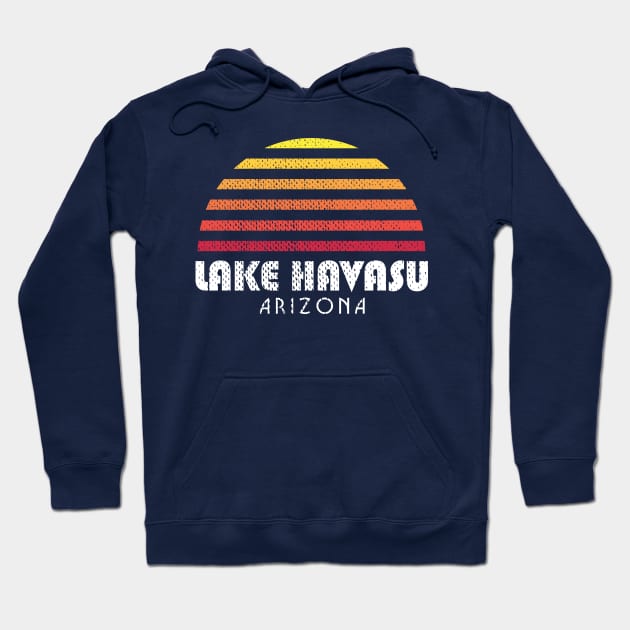 Lake Havasu Retro Vintage Style Distressed Sunset Hoodie by PodDesignShop